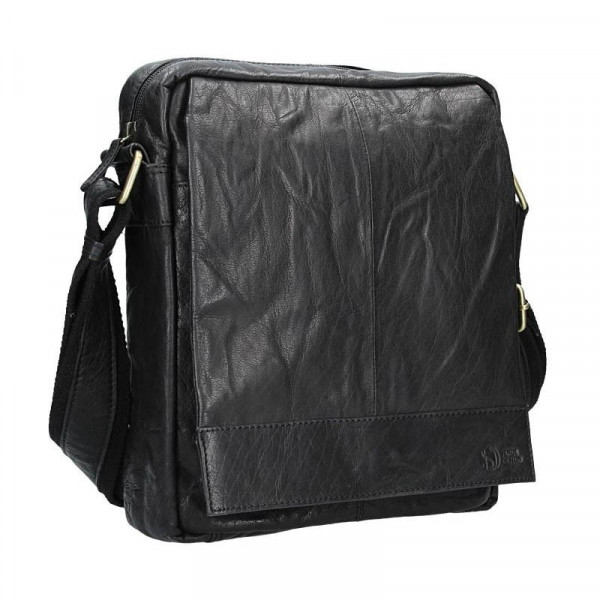 Pánska kožená taška cez rameno SendiDesign Vincent - čierna