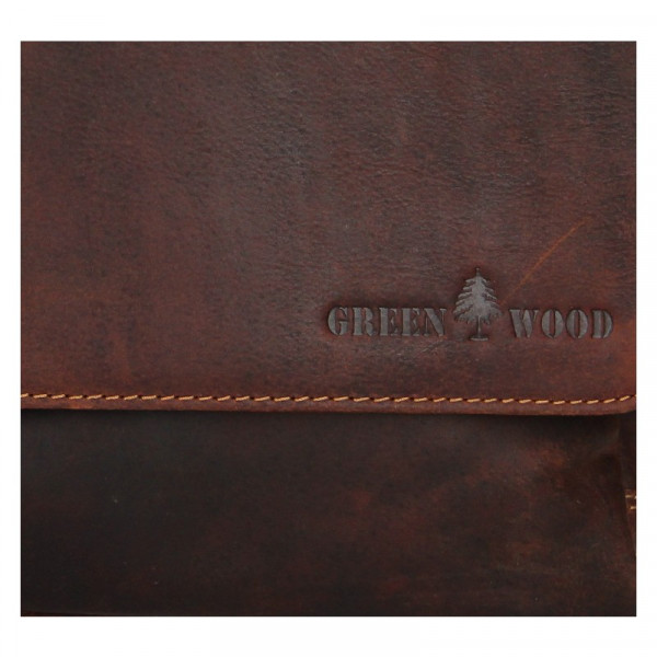 Pánska kožená taška cez rameno Greenwood Jay - tmavo hnedá