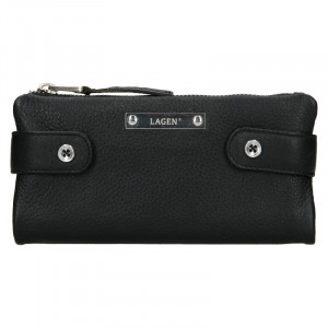 Dámska kožená peňaženka Lagen Monica - čierna