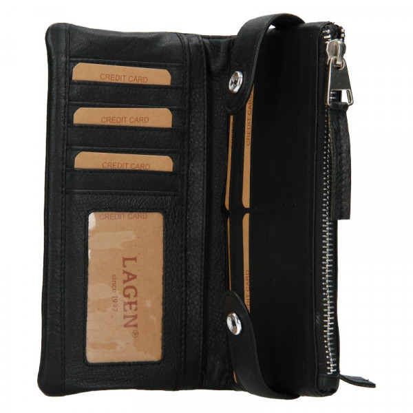 Dámska kožená peňaženka Lagen Monica - čierna