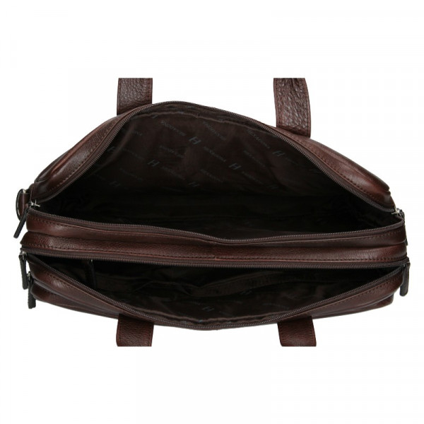 Pánska kožená taška cez rameno Hexagona Geraldo - hnedá