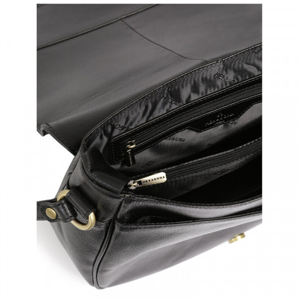 Dámska kožená kabelka Hexagona Giada - čierna