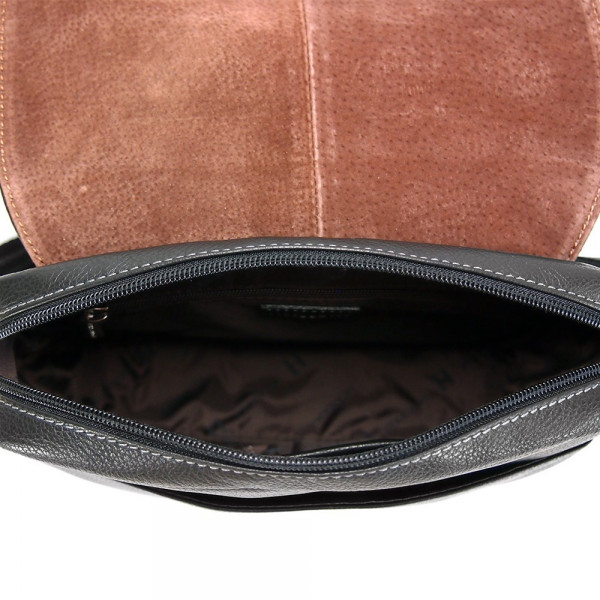 Pánska kožená taška cez rameno Hexagona 462547 - čierna