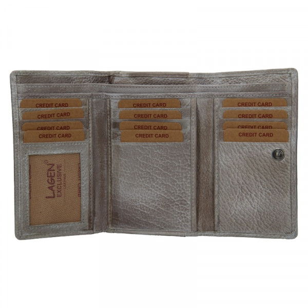 Dámska kožená peňaženka Lagen Denisa - taupe