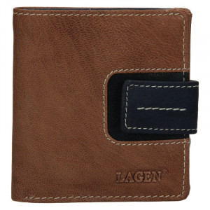 Dámska kožená peňaženka Lagen Celesta - hnedo-modrá