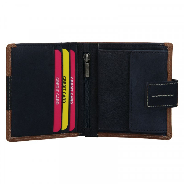 Dámska kožená peňaženka Lagen Celesta - hnedo-modrá