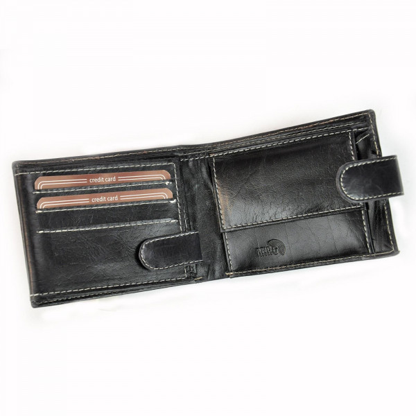 Pánska kožená peňaženka Wild Buffalo Emils - čierna