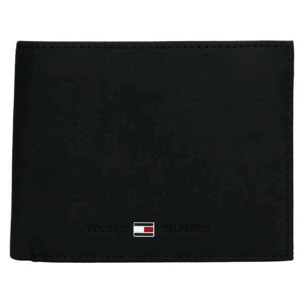 Pánska kožená peňaženka Tommy Hilfiger Flap - čierna