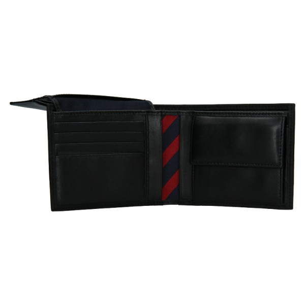 Pánska kožená peňaženka Tommy Hilfiger Flap - čierna