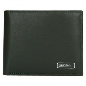 Pánska kožená peňaženka Calvin Klein Bifol - zelená