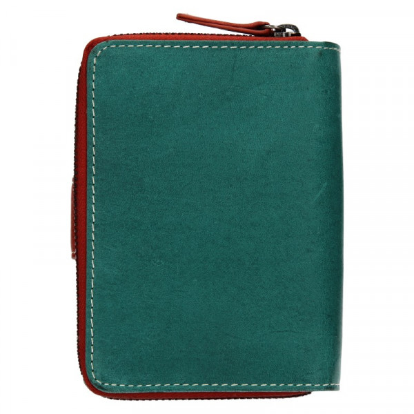 Dámska kožená peňaženka Lagen Senie - zeleno-červená