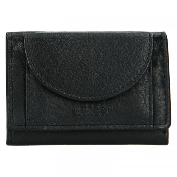 Dámska kožená slim peňaženka Lagen Mellby - čierna