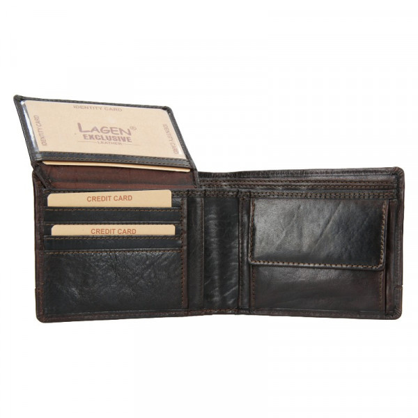 Pánska kožená peňaženka Lagen Dusans - tmavo hnedá