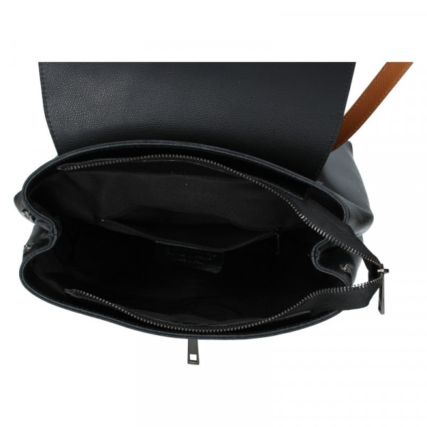 Dámsky kožený batoh Delami Beathag - čierno-hnedá