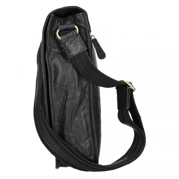 Pánska kožená taška cez rameno SendiDesign Ronald - čierna