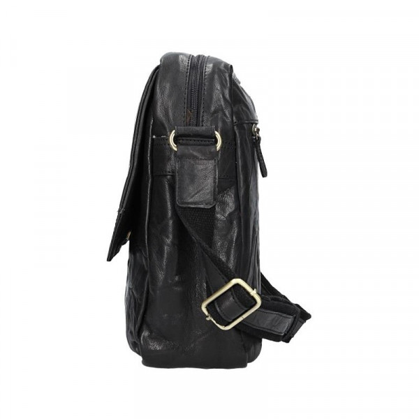 Pánska kožená taška cez rameno SendiDesign Boston - čierna