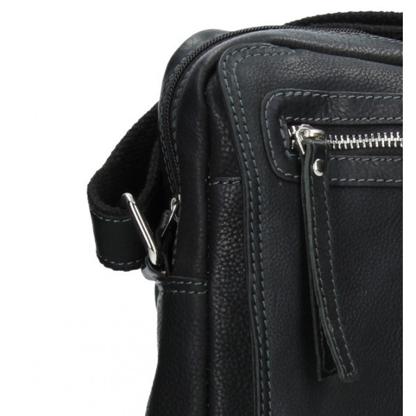 Pánska kožená taška cez rameno SendiDesign Trevor - čierna