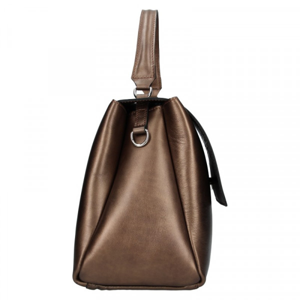 Dámska kožená kabelka Facebag Ditta - bronzová