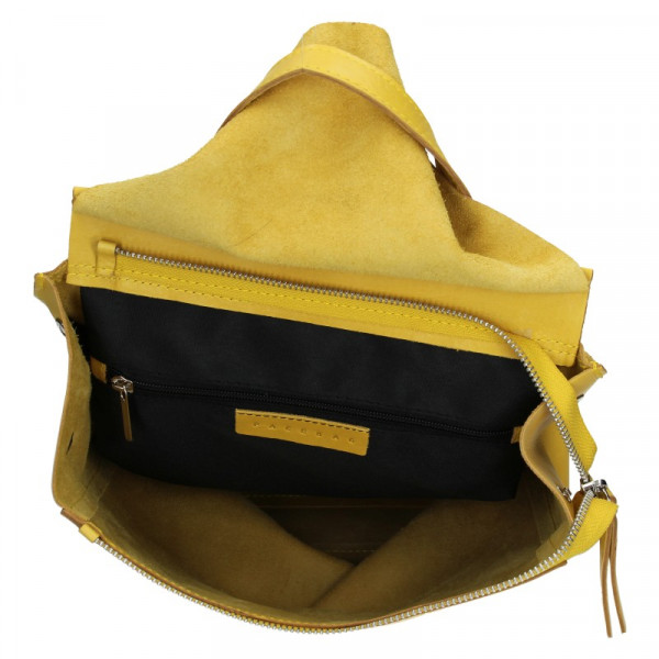 Dámsky kožený batoh Facebag Stella - žltá