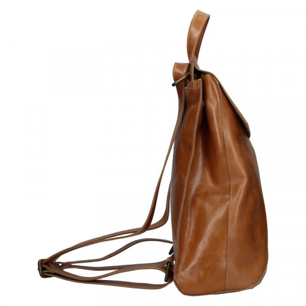 Dámsky kožený batoh Facebag Stella - koňak