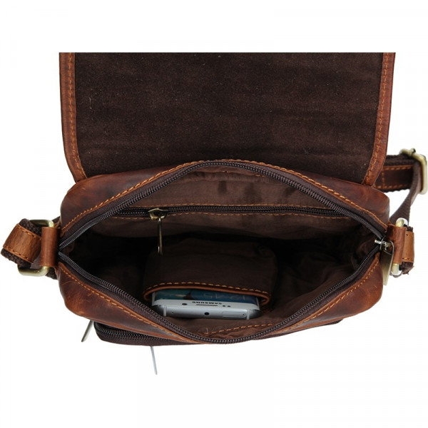 Pánska kožená taška cez rameno SendiDesign Merkúr - hnedá