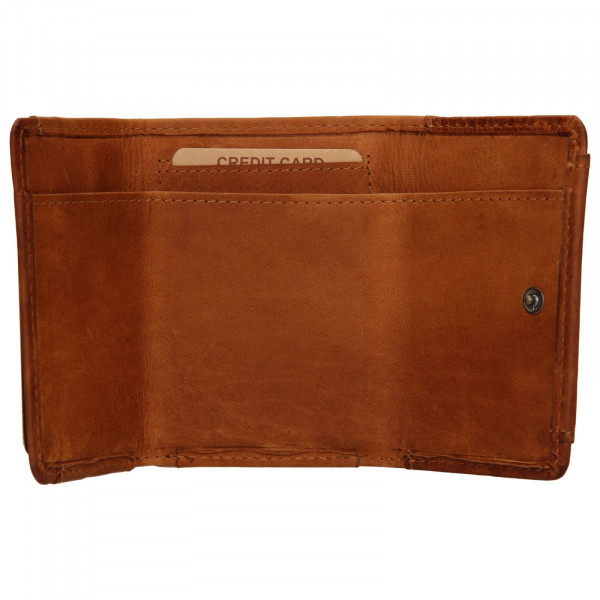 Dámska kožená slim peňaženka Lagen Simena - hnedá