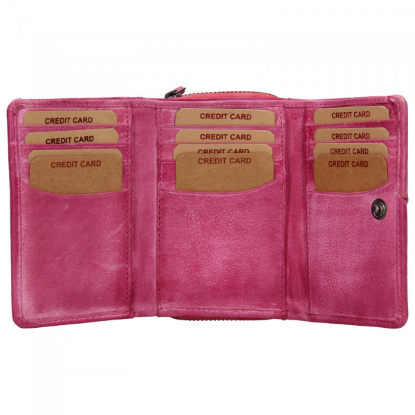 Dámska kožená peňaženka Lagen Norras - ružová