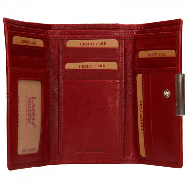 Dámska kožená peňaženka Lagen Emily - červená