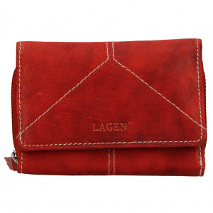 Dámska kožená peňaženka Lagen Katie - červená