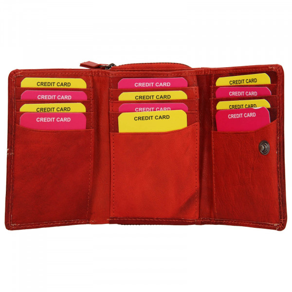 Dámska kožená peňaženka Lagen Katie - červená