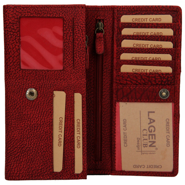 Dámska kožená peňaženka Lagen Britta - červená