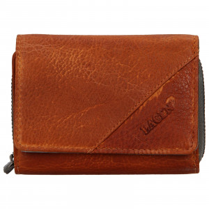 Dámska kožená peňaženka Lagen Amy - hnedo-šedá