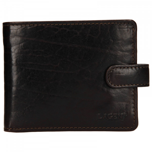 Pánska kožená peňaženka Lagen Mareta - tmavo hnedá