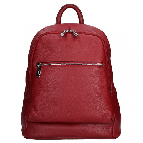 Dámsky kožený batoh Katana 83819 - červená