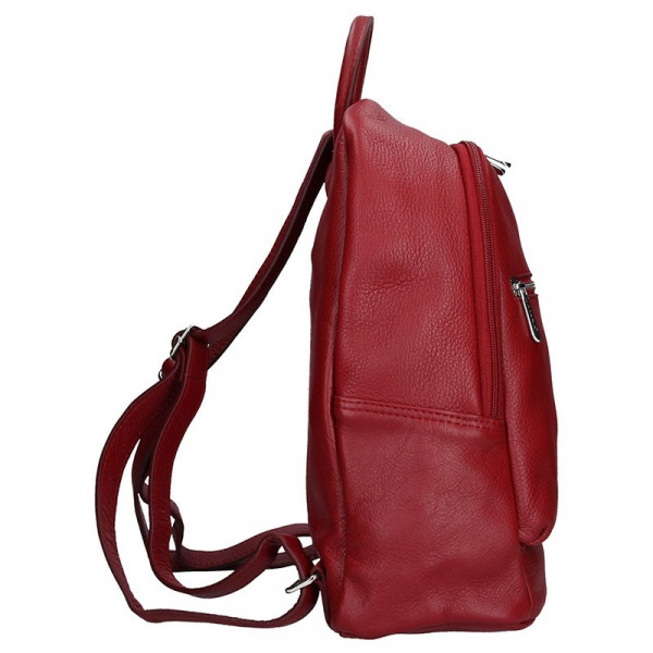 Dámsky kožený batoh Katana 83819 - červená