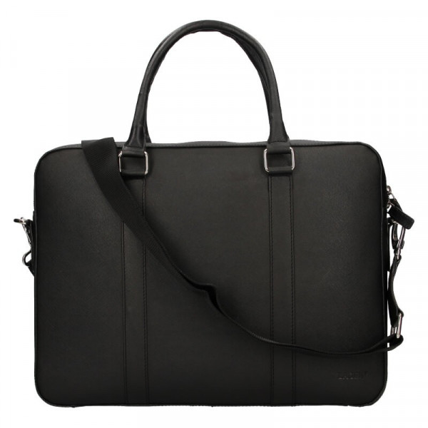 Pánska kožená business taška Lagen Porter - čierna