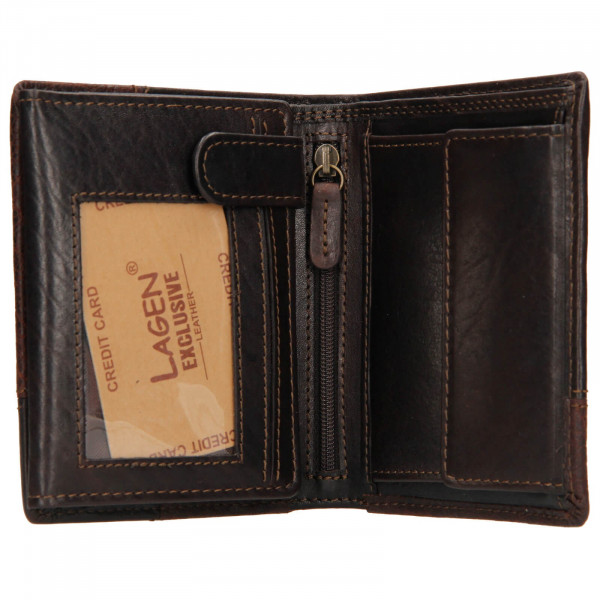 Pánska kožená peňaženka Lagen Apolone - tmavo hnedá