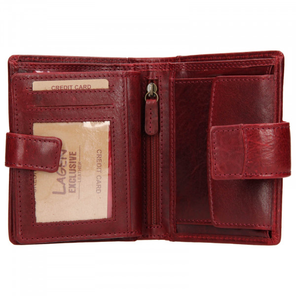 Dámska kožená peňaženka Lagen Lilly - červená