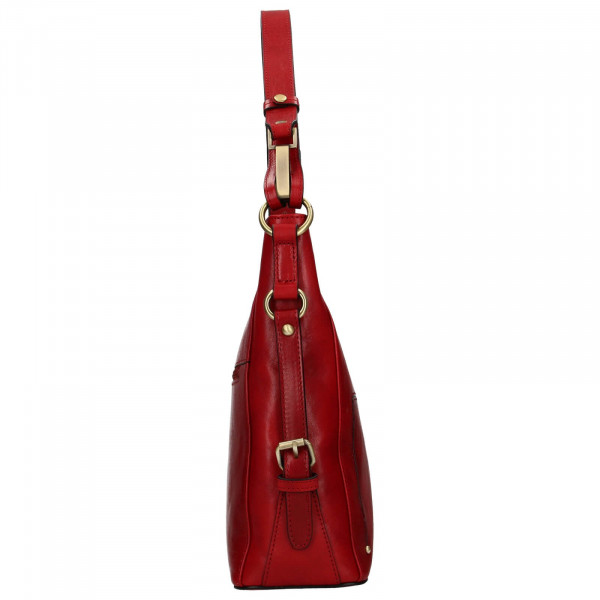 Elegantná dámska kožená kabelka Katana Darina - červená