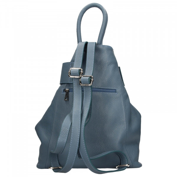 Dámsky kožený batoh Delami Miriam - modrá