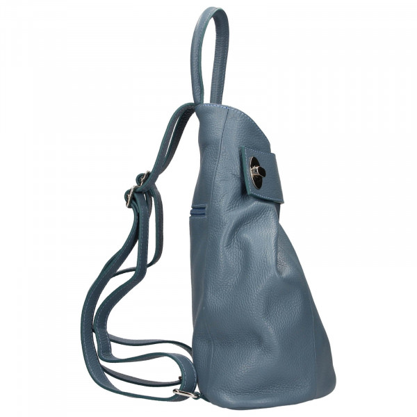 Dámsky kožený batoh Delami Miriam - modrá