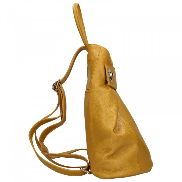 Dámsky kožený batoh Delami Miriam - žltá