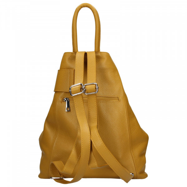 Dámsky kožený batoh Delami Miriam - žltá