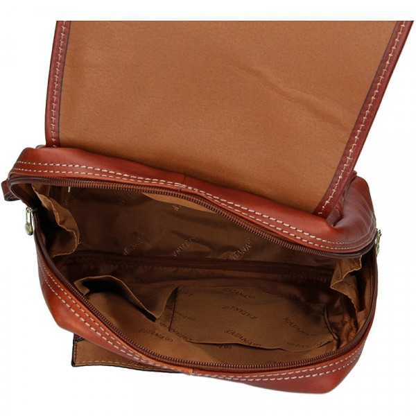 Elegantný dámsky kožený batoh Katana Nora- hnedá
