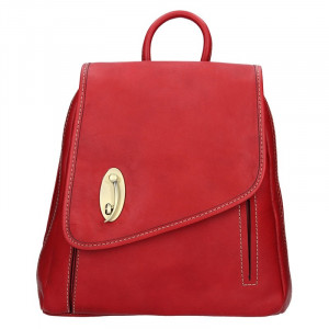 Elegantní dámský kožený batoh Katana Nora- červená