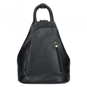 Elegantní dámský kožený batoh Katana Paula - černá
