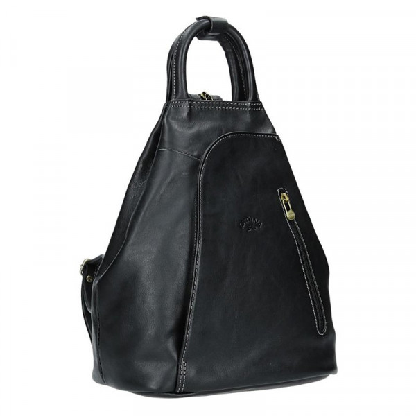 Elegantný dámsky kožený batoh Katana Paula - čierna