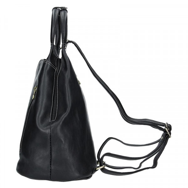 Elegantný dámsky kožený batoh Katana Paula - čierna