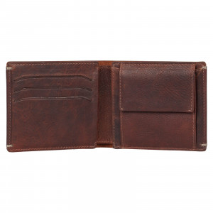 Pánska kožená peňaženka Burkely Neah - tmavo hnedá