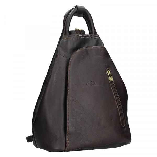Elegantný dámsky kožený batoh Katana Paula - tmavo hnedá